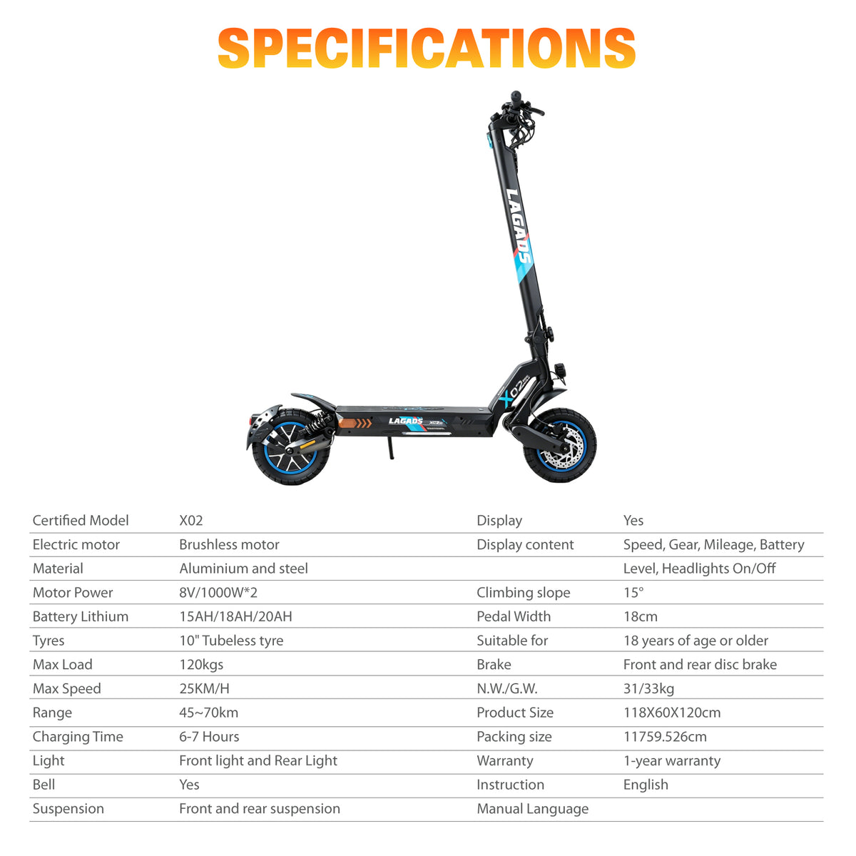 LAGADS Sooter X02 Dual Motor